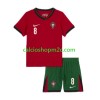 Portogallo Bruno Fernandes 8 Bambino Maglia Prima Euro 2024 Manica Corta
